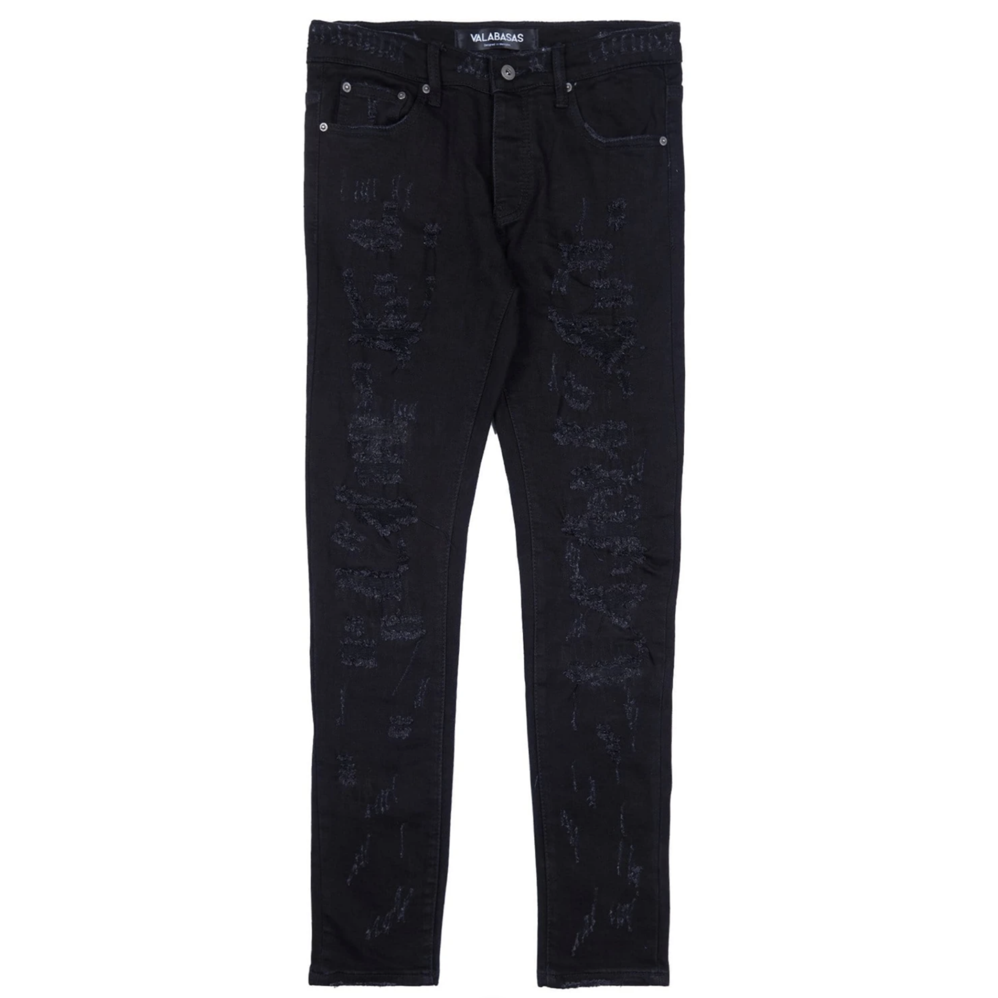 Valabasas Shredded "Skinny" Jeans (Black) - VALABASAS